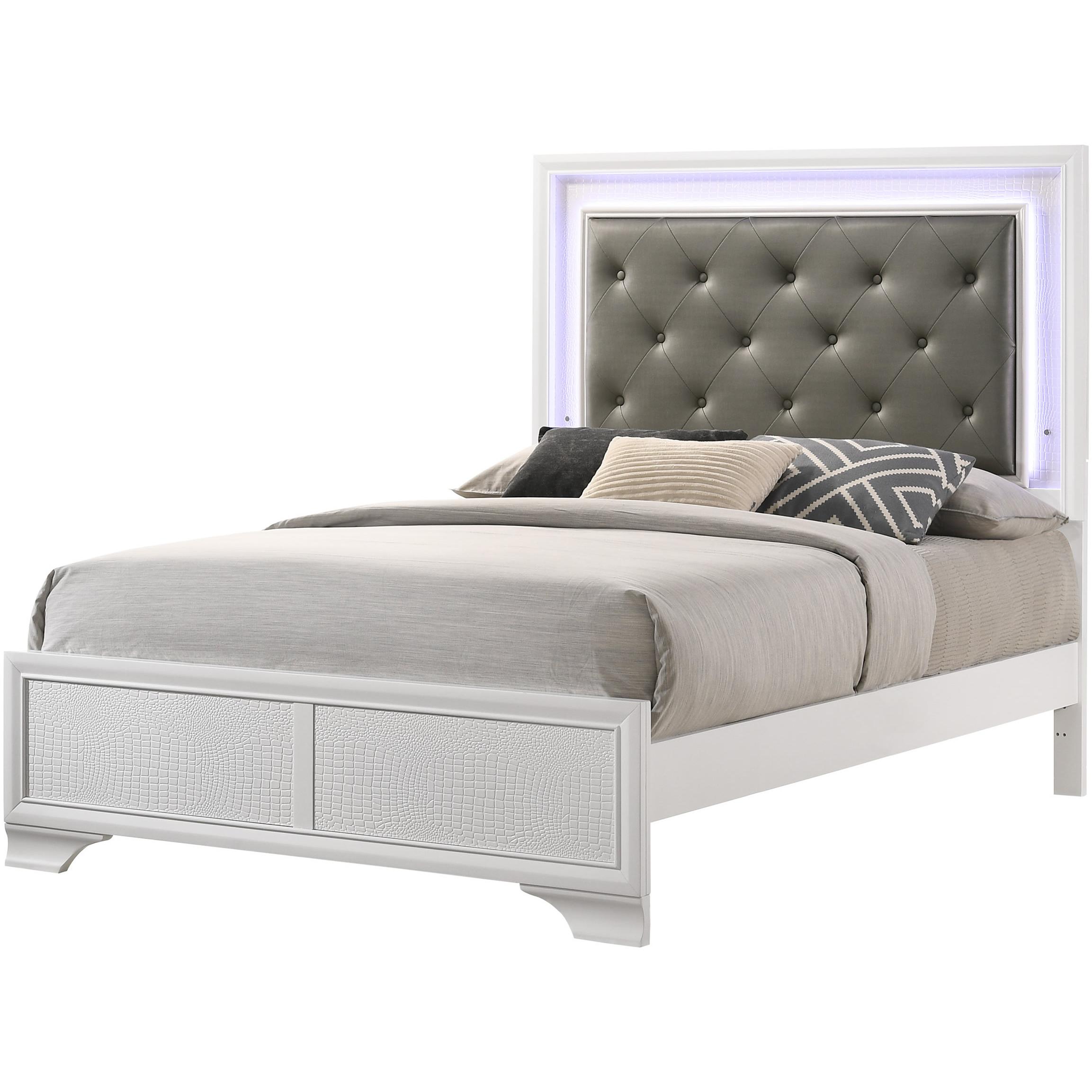 Crown Mark Lyssa B4310-F Full Bed with LED - Frost IMAGE 1